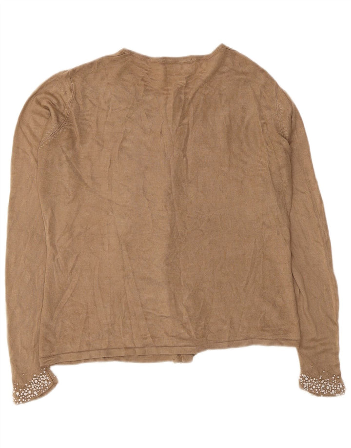 Marks & Spencer Womens Oversized Cardigan Sweater UK 10 Small Brown