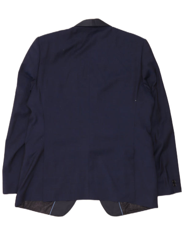 Marks & Spencer Mens Long Slim Fit Blazer Jacket UK 44 XL Navy Blue