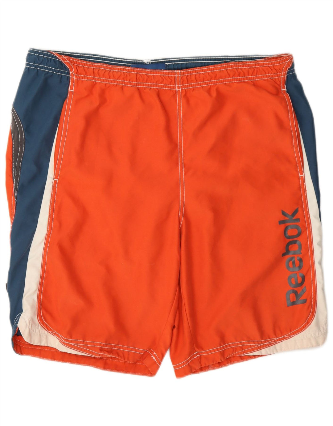Reebok Mens Graphic Swimming Shorts Medium Orange Colourblock Polyester