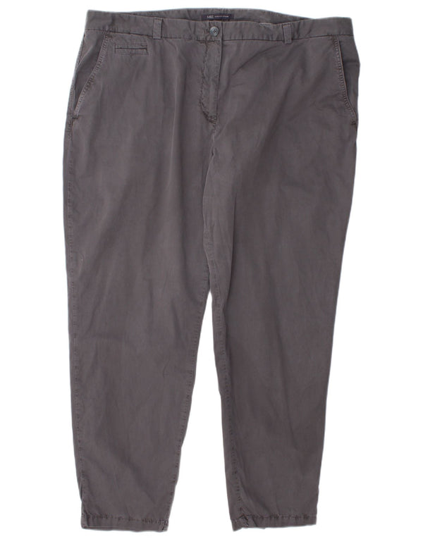 Marks & Spencer Womens Slim Chino Trousers UK 20 2XL W42 L28 Grey Cotton