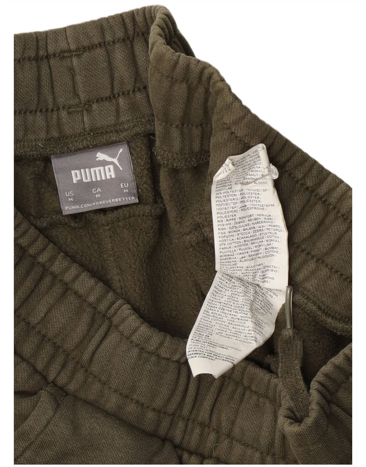 Puma Mens Tracksuit Trousers Joggers Medium Khaki Cotton