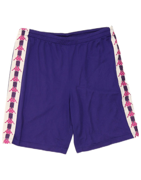 Kappa Mens Graphic Sport Shorts Large Purple Colourblock Polyester