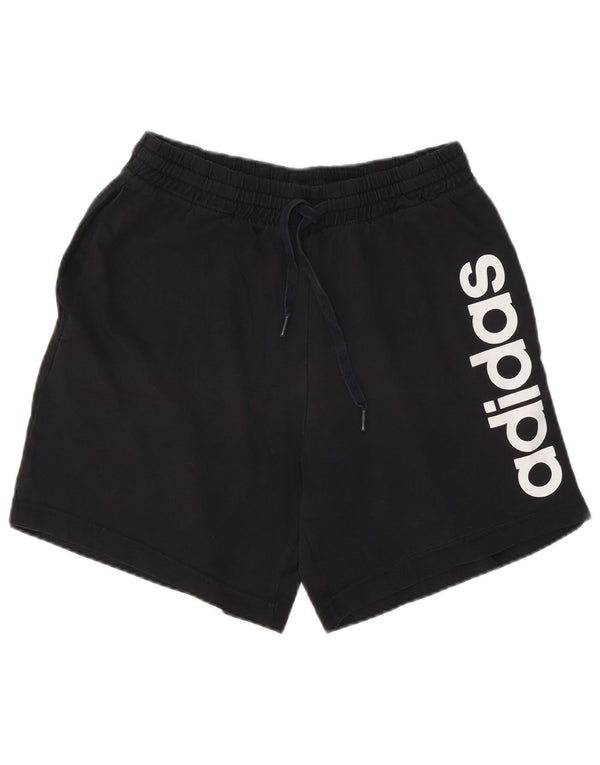 Adidas Mens Graphic Sport Shorts Medium Black Cotton