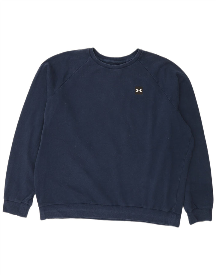 Under Armour Mens Sweatshirt Jumper XL Navy Blue Cotton
