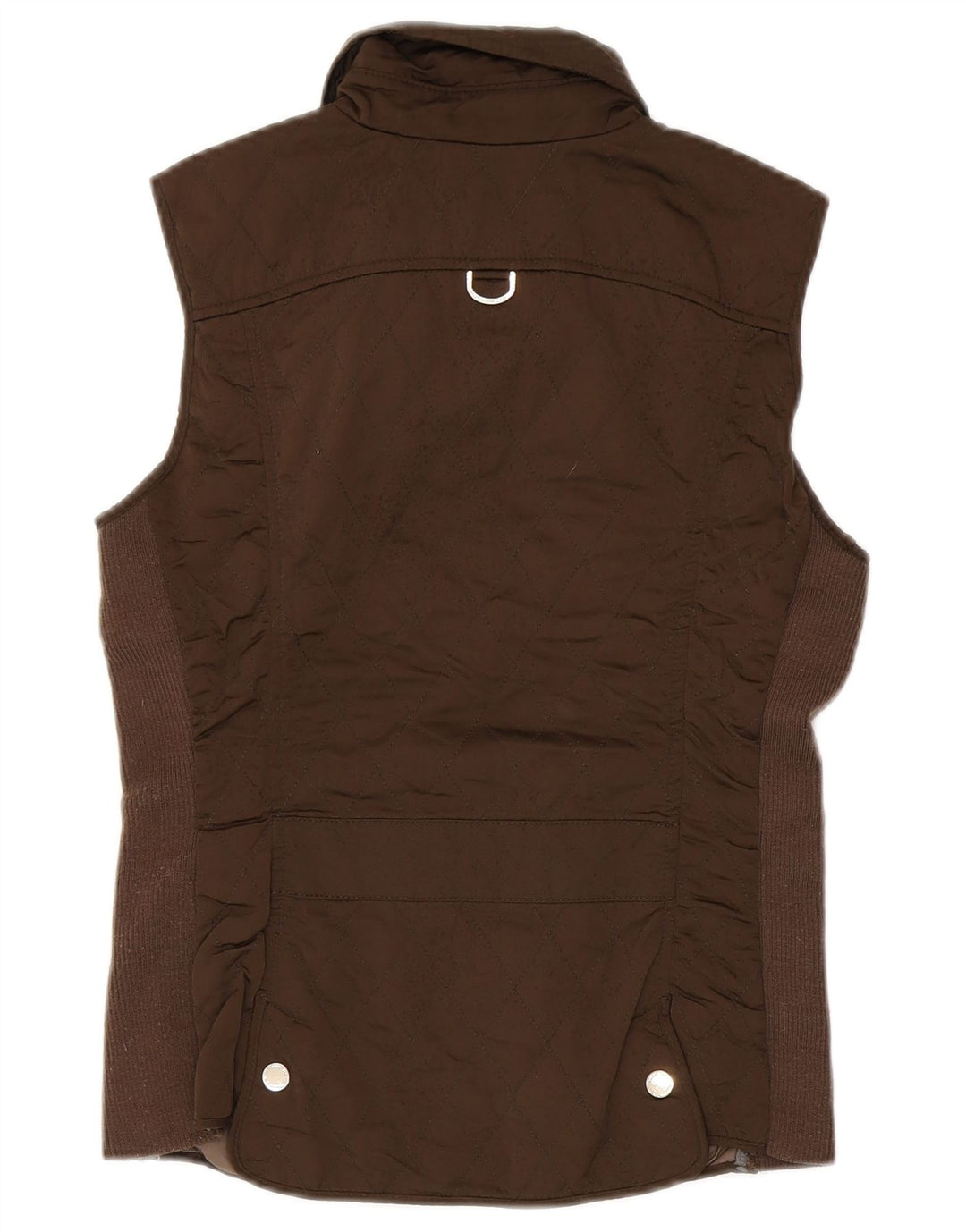 Massimo Dutti Womens Quilted Gilet UK 12 Medium Brown Polyester