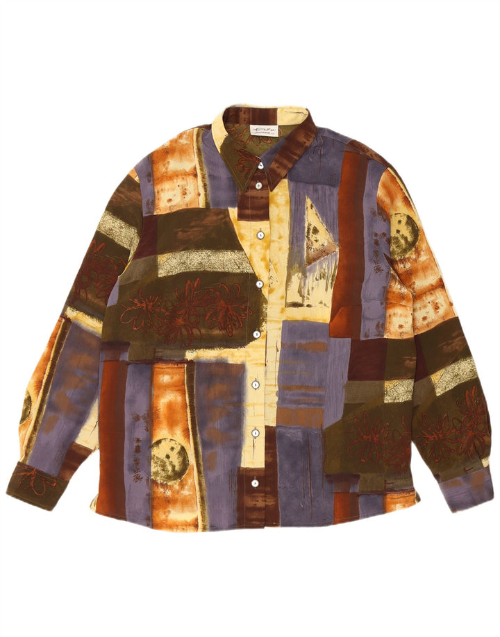Erto Womens Shirt Blouse EU 44 XL Multicoloured Patchwork Polyester