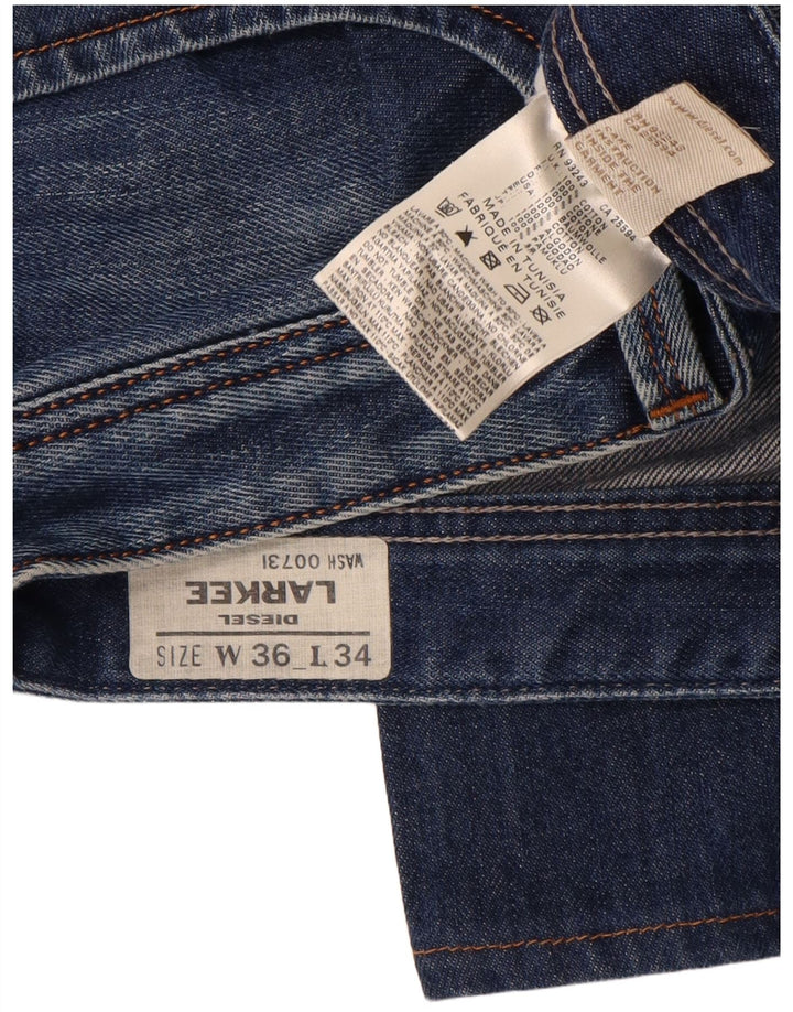 Diesel Mens Larkee Straight Jeans W36 L34 Blue Cotton