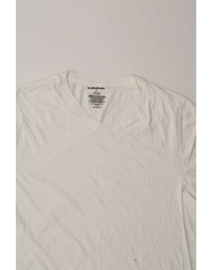 QUIKSILVER Mens T-Shirt Top Medium White Cotton Vintage Quiksilver and Second-Hand Quiksilver from Messina Hembry 