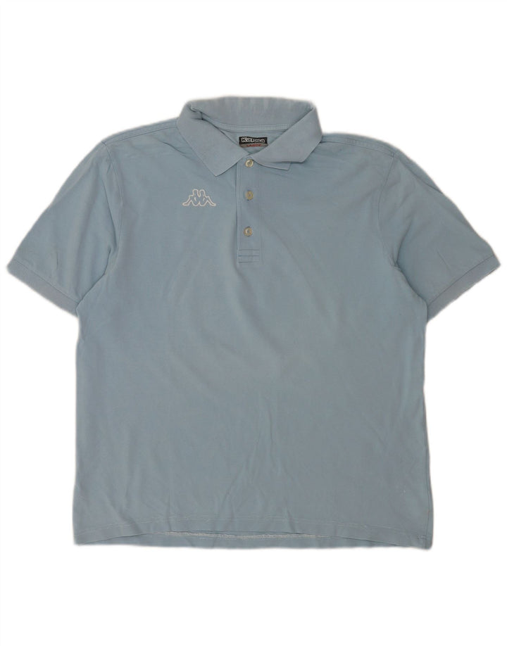 Kappa Mens Polo Shirt Large Blue Cotton
