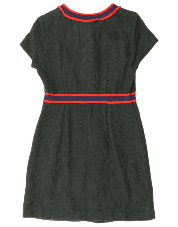 BODEN Womens Short Sleeves Sheath Dress UK 12 Medium Green Cotton