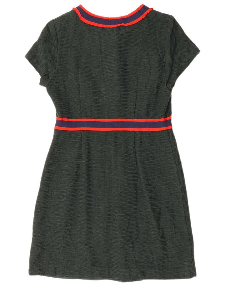 BODEN Womens Short Sleeves Sheath Dress UK 12 Medium Green Cotton