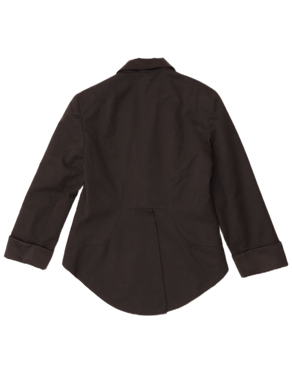 Topshop Womens 3/4 Sleeve Tailcoat Blazer Jacket UK 12 Medium Black