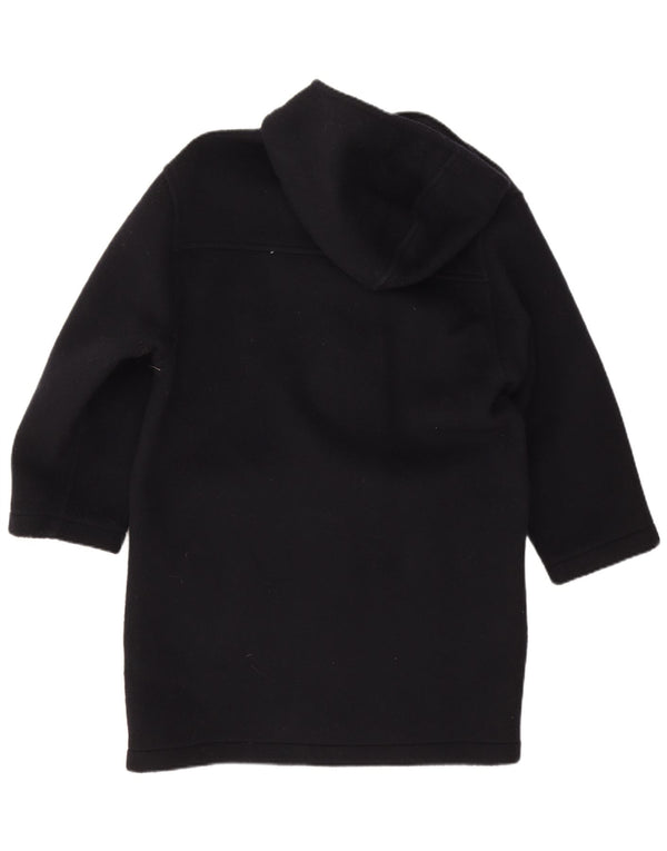 Vintage Mens Hooded Duffle Coat UK 38 Medium Navy Blue Virgin Wool