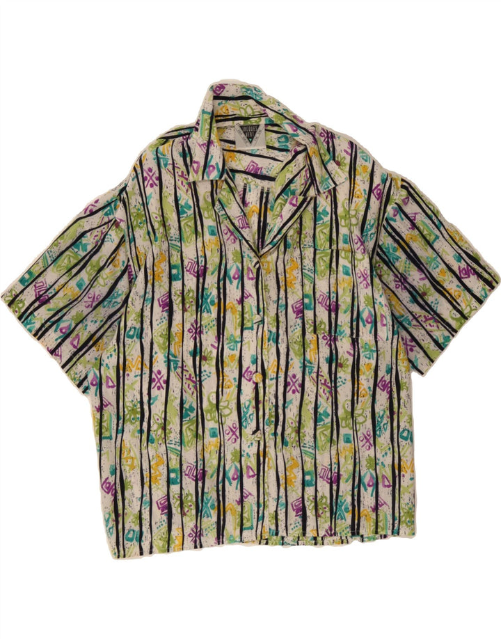 JACQUES VERT Womens Abstract Pattern Shirt Blouse UK 14 Large Green Vintage Jacques Vert and Second-Hand Jacques Vert from Messina Hembry 