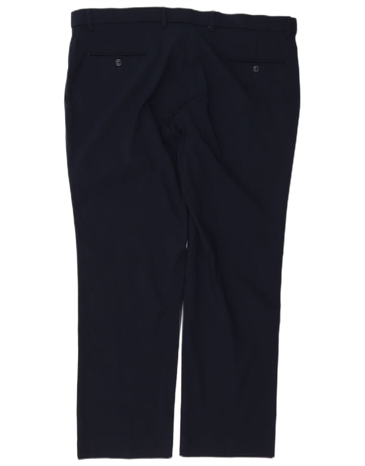TOMMY HILFIGER Mens Straight Chino Trousers W38 L29 Navy Blue Rayon