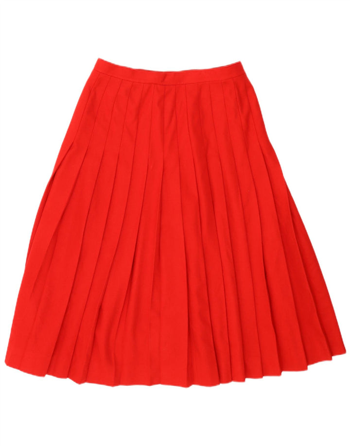 VINTAGE Womens High Waist Knife Pleated Skirt W28 Medium Red