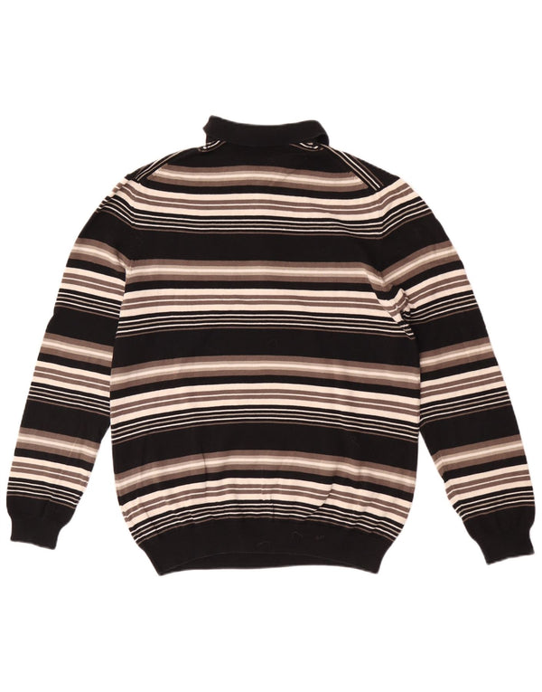Lotto Womens Polo Neck Jumper Sweater UK 14 Large Multicoloured Striped