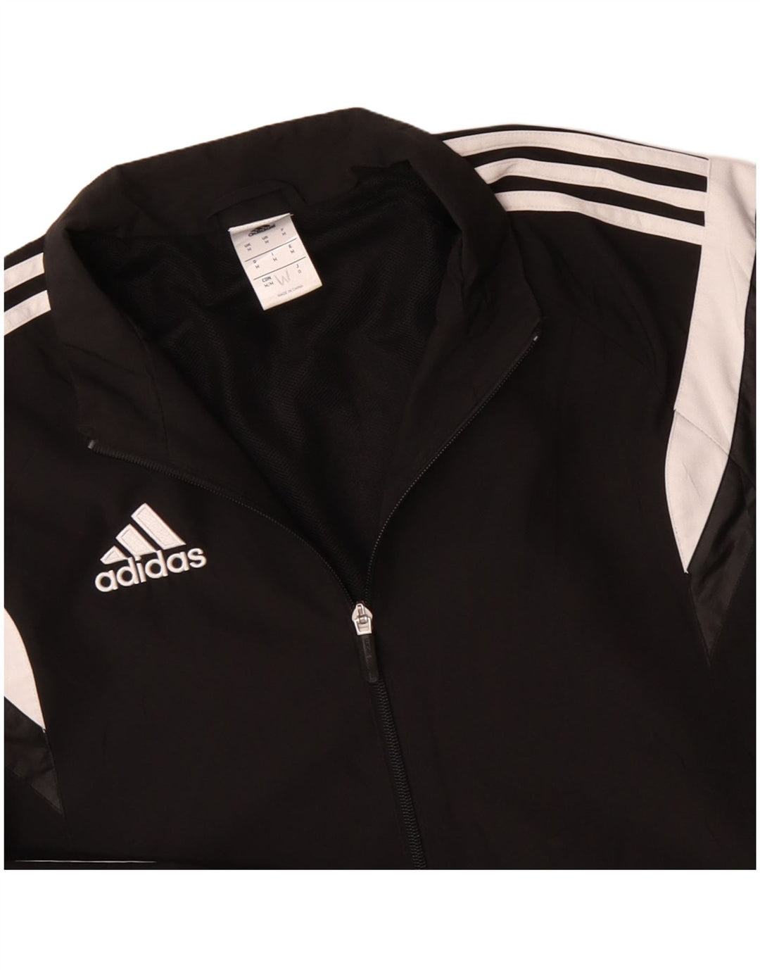 ADIDAS Mens Tracksuit Top Jacket Medium Black Colourblock Polyester