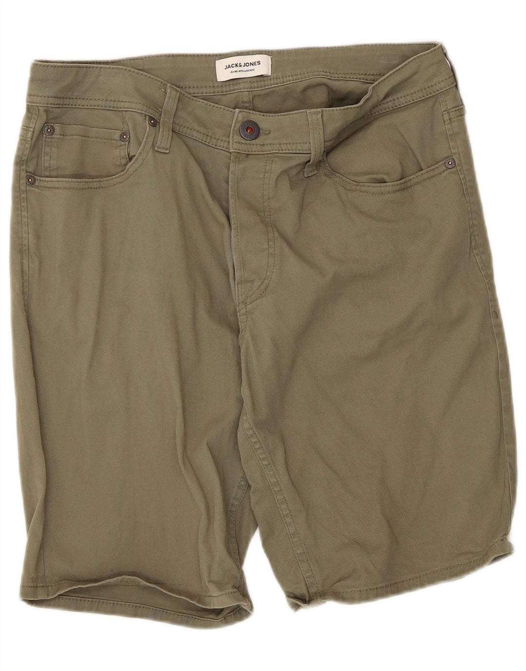 Jack & Jones Mens Casual Shorts Medium W34 Khaki Cotton