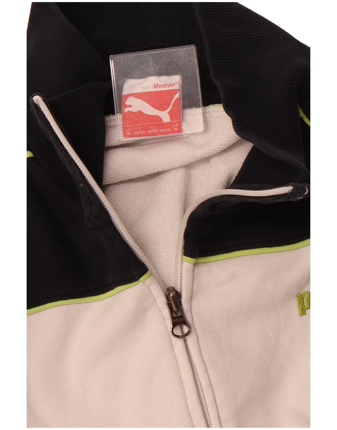 PUMA Mens Tracksuit Top Jacket Medium White Colourblock