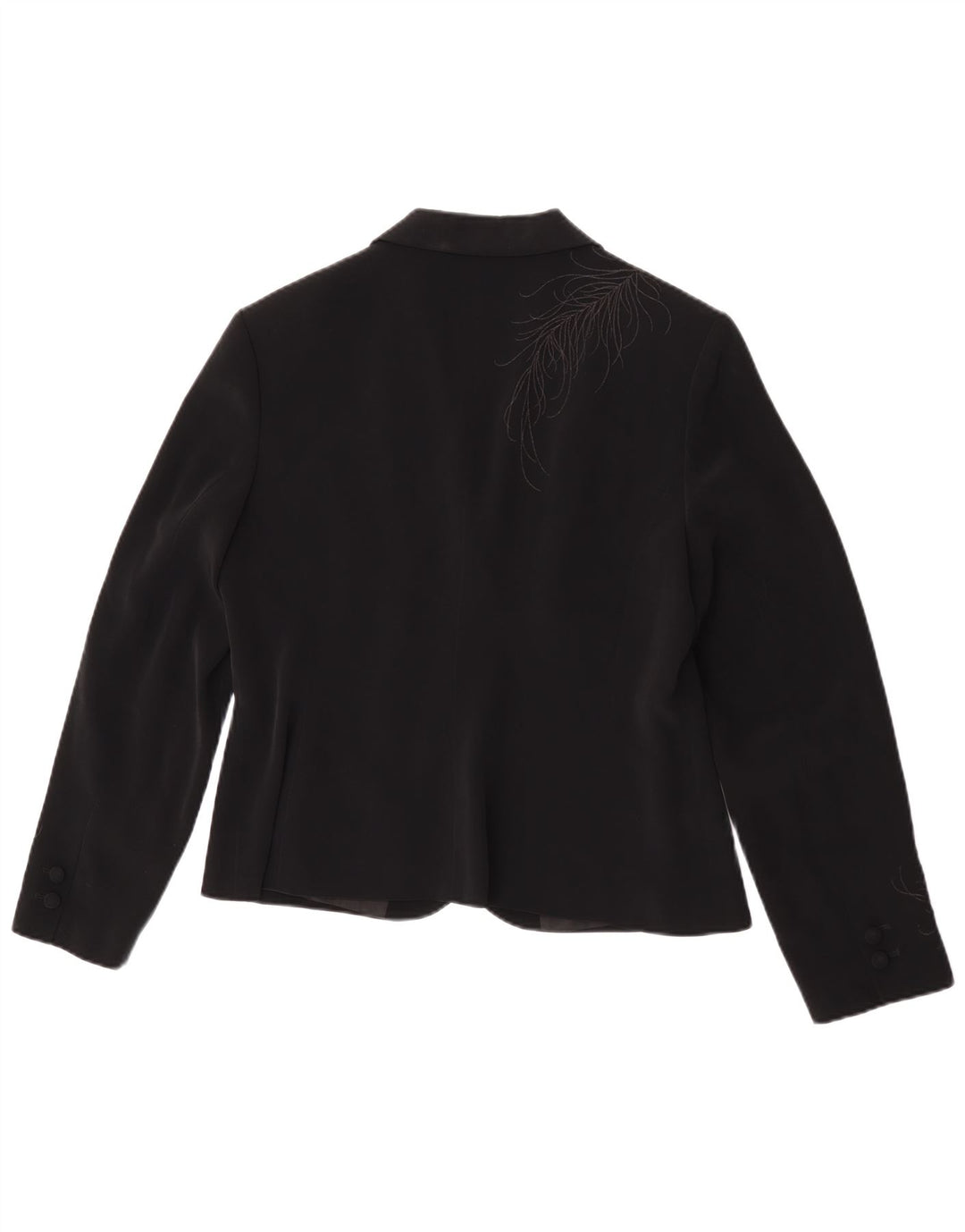 Laura Ashley Womens 1 Button Blazer Jacket UK 16 Large Black Floral