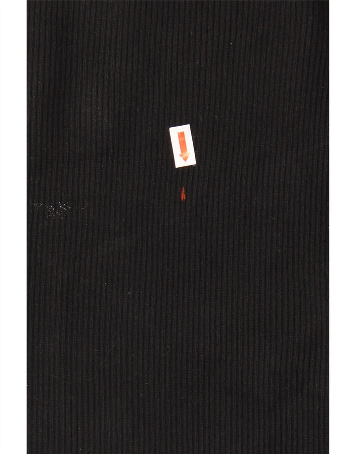 ZARA Womens Crop Boat Neck Jumper Sweater UK 8 Small Black Viscose