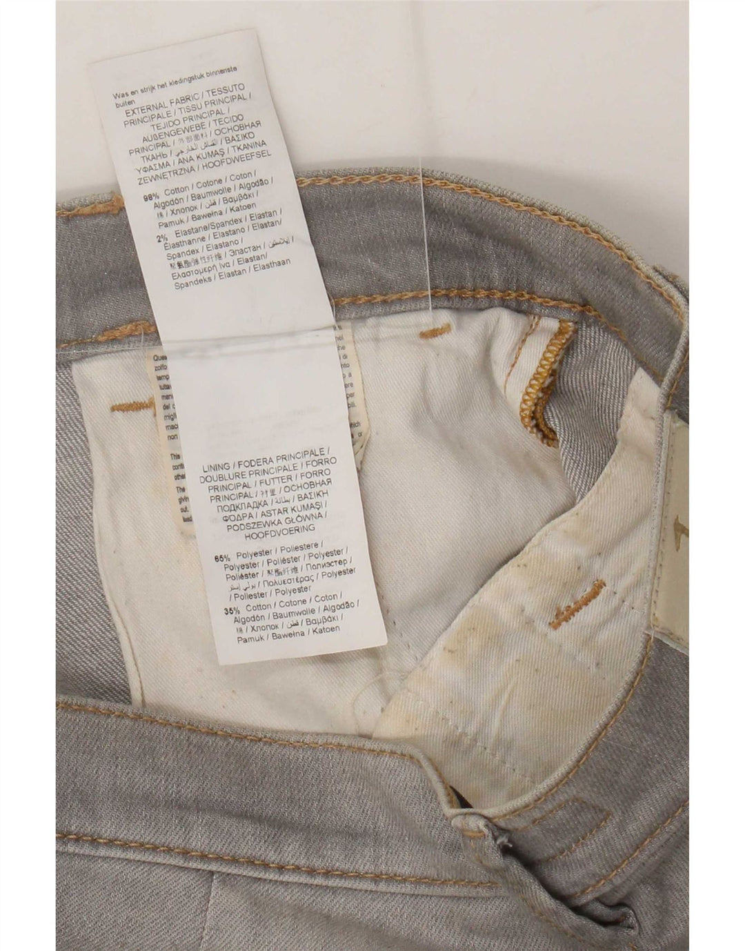 Trussardi Womens Distressed Slim Jeans W26 L30 Grey Cotton