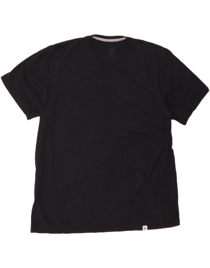 RUSSELL ATHLETIC Mens T-Shirt Top 2XL Black Vintage Russell Athletic and Second-Hand Russell Athletic from Messina Hembry 