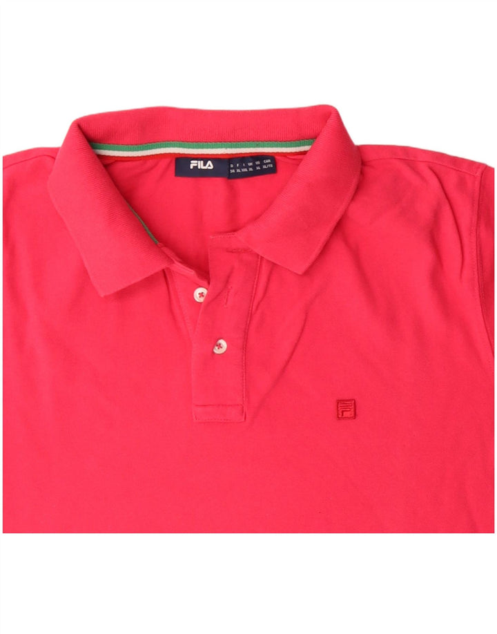 FILA Mens Polo Shirt XL Pink Cotton