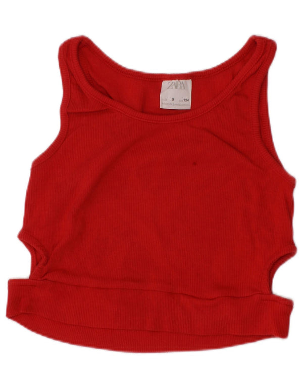 ZARA Girls Sleeveless Blouse Top 8-9 Years Red