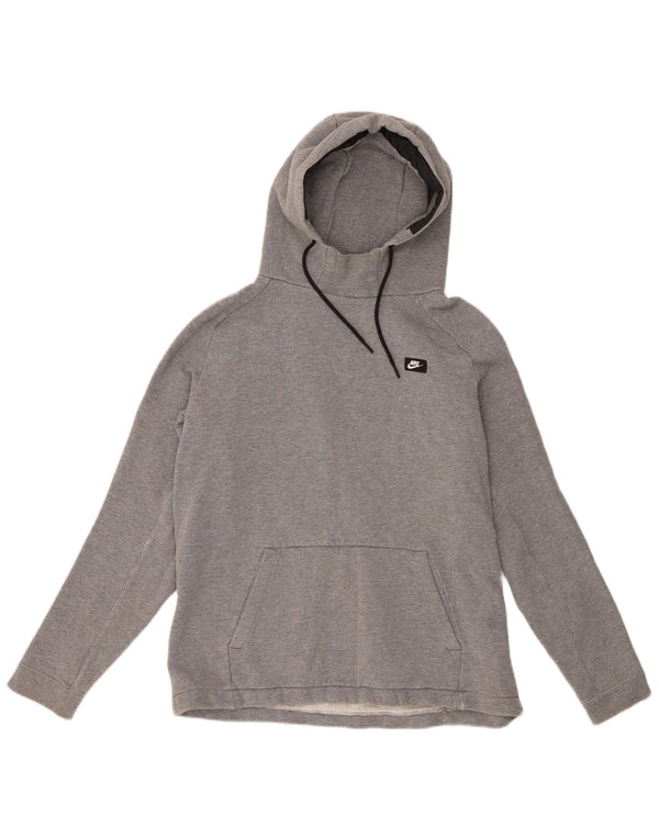 Nike Mens Hoodie Jumper Large Grey Cotton