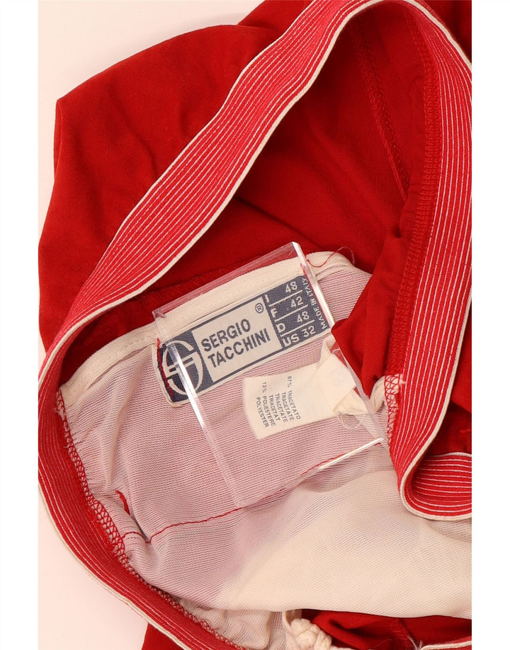 SERGIO TACCHINI Womens Tracksuit Trousers IT 48 XL W34 L29 Red Triacetate