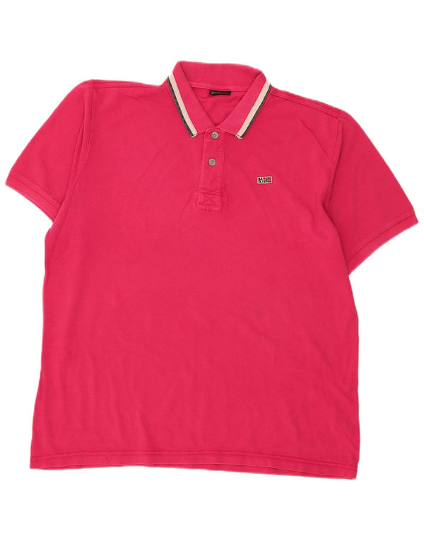 Napapijri Mens Polo Shirt 2XL Pink Cotton