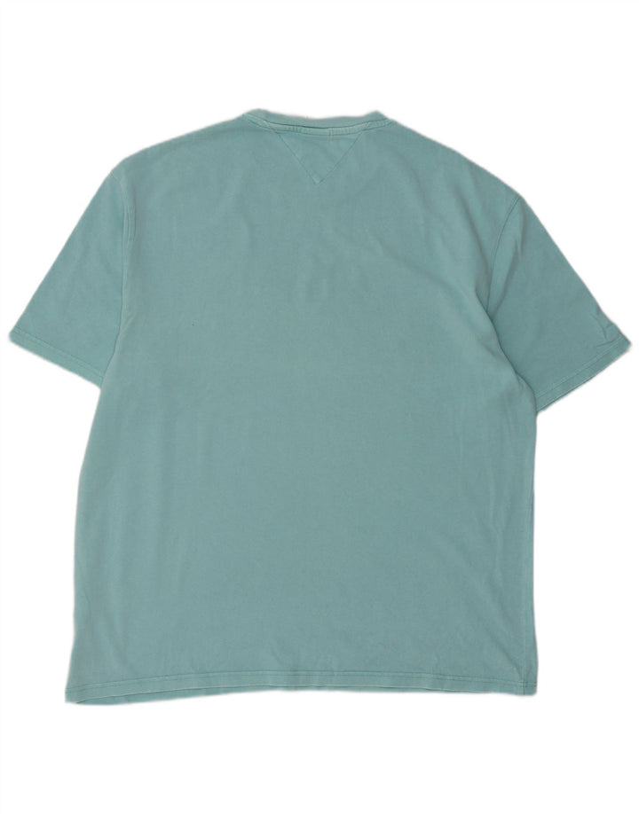 TOMMY HILFIGER Mens Graphic T-Shirt Top Large Blue Cotton