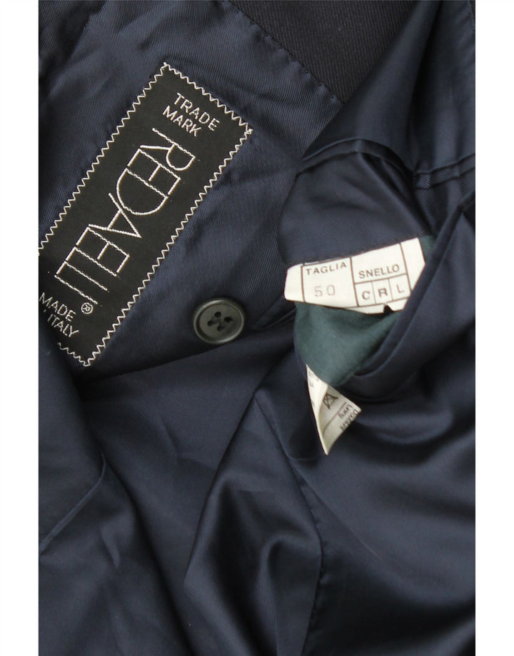 Redaelli Mens Double Breasted Blazer Jacket IT 50 Large Navy Blue