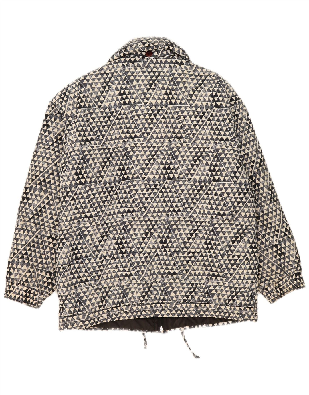 Colmar Womens Oversized Padded Jacket US 8 Medium Navy Blue Geometric