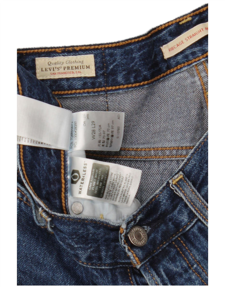 LEVI'S Mens Ribcage Straight Jeans W28 L29 Blue Cotton