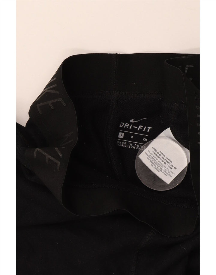 NIKE Womens Dri Fit Graphic Tracksuit Trousers UK 10 Small  Black
