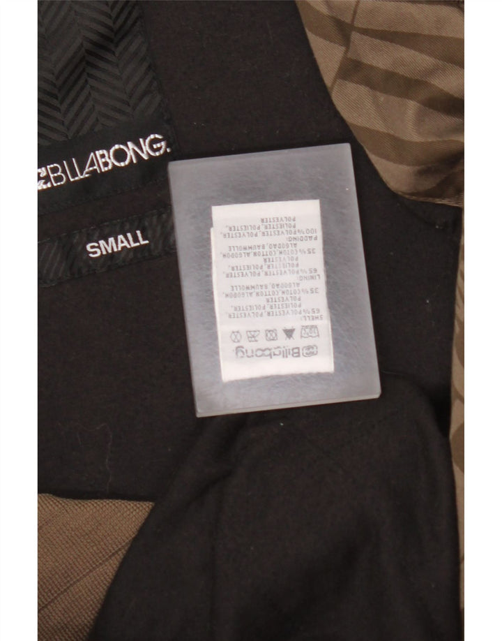 BILLABONG Mens Graphic Bomber Jacket UK 36 Small Brown Polyester