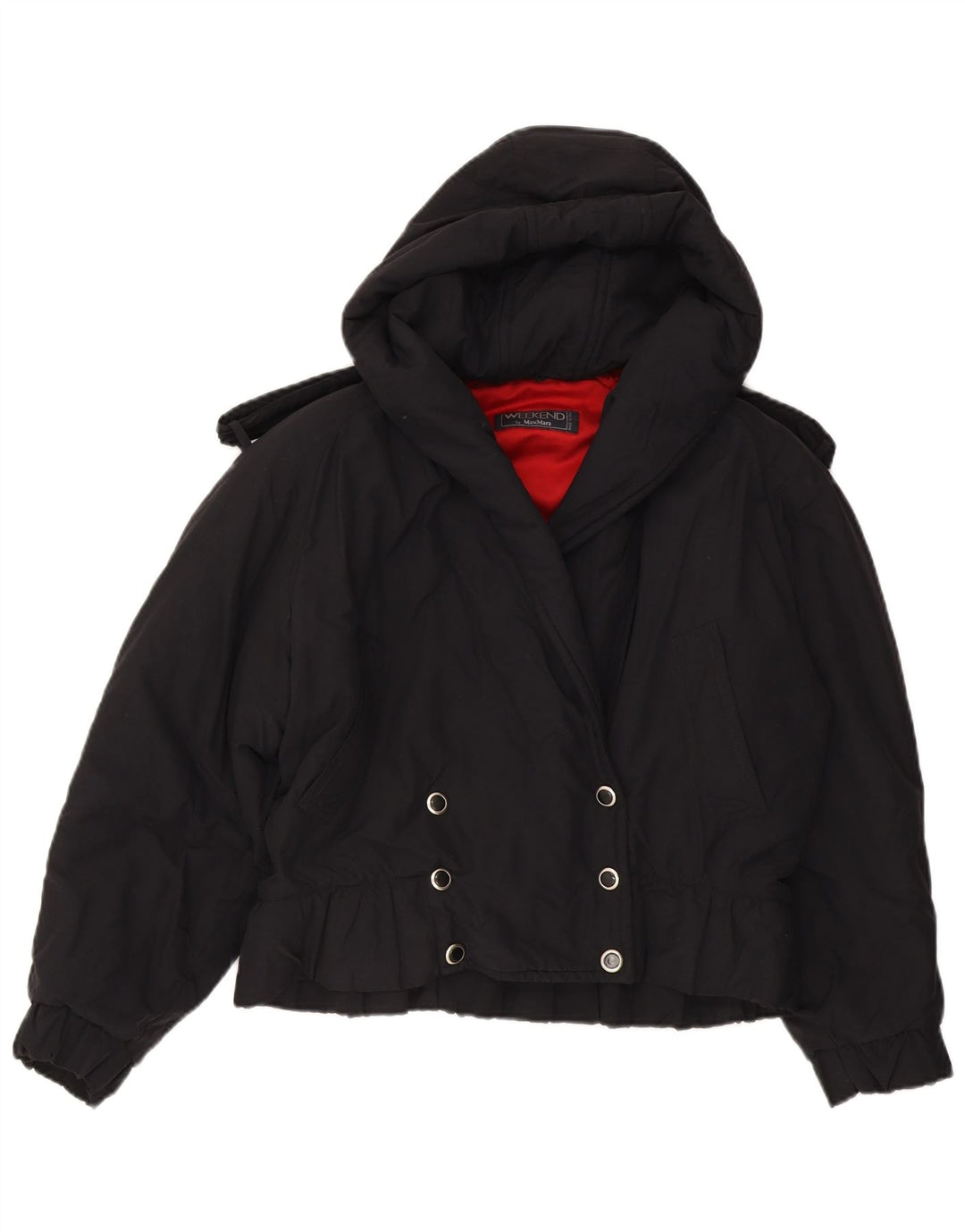 MAX MARA Womens Double Breasted Padded Jacket UK 14 Medium Navy Blue