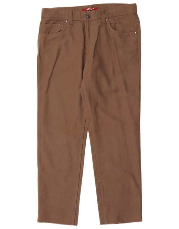 Carrera Mens 700 Straight Casual Trousers IT 50 Large W34 L29 Brown Cotton
