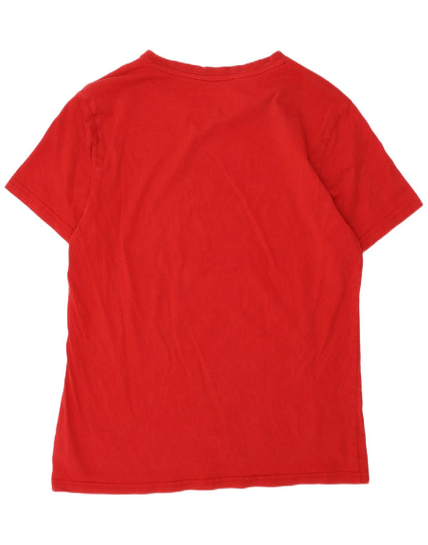 ADIDAS Boys Graphic T-Shirt Top 14-15 Years Red Cotton