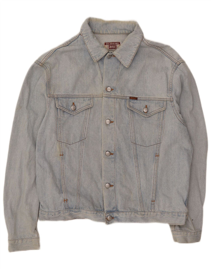 RIFLE Mens Denim Jacket UK 40 Large Blue