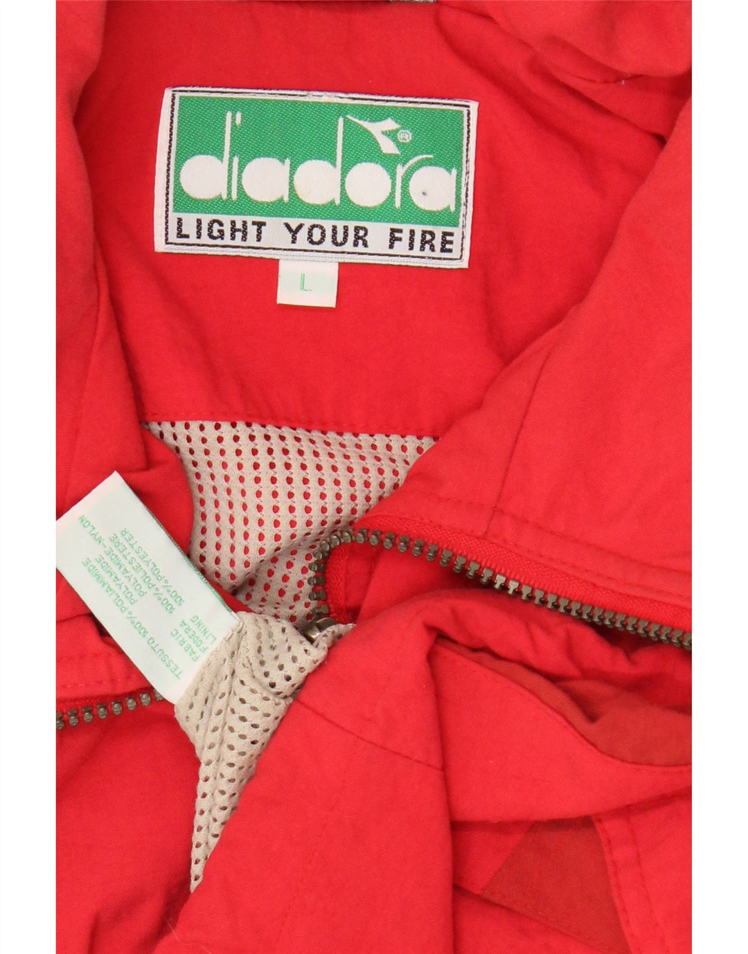 Diadora Womens Windbreaker Jacket UK 16 Large Red Polyamide