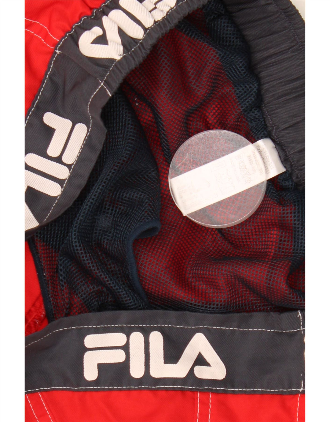 FILA Mens Graphic Swimming Shorts Large Red Colourblock