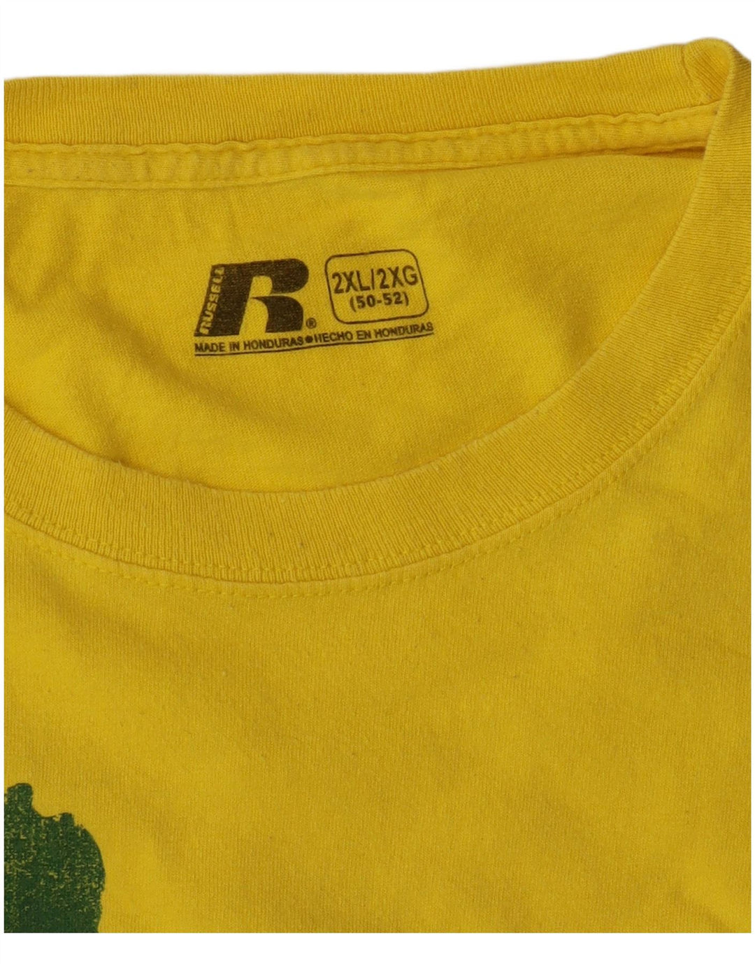 Russell Athletic Mens Graphic T-Shirt Top 2XL Yellow