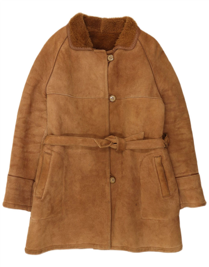 Everest Womens Shearling Coat IT 50 XL Beige