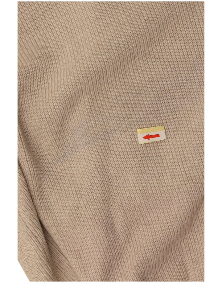 EDDIE BAUER Mens Crew Neck Jumper Sweater Large Beige Cotton