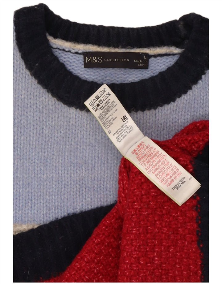 Marks & Spencer Womens Crew Neck Jumper Sweater UK 16 Large Multicoloured