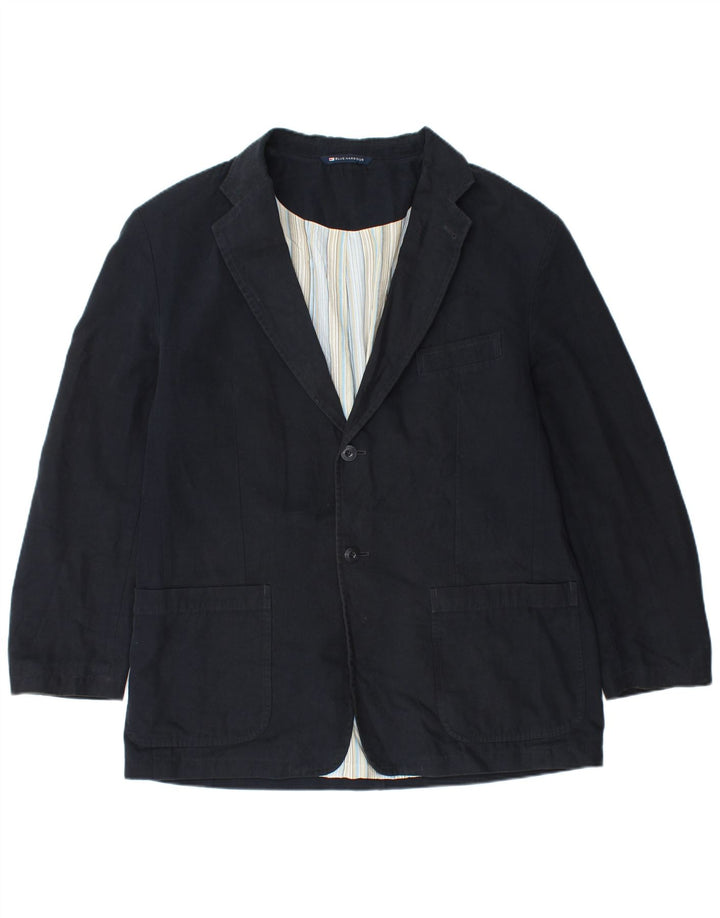 Marks & Spencer Mens 2 Button Blazer Jacket UK 40 Large Navy Blue Viscose